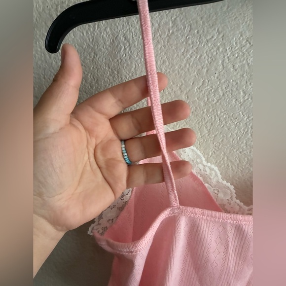 🆕ROMWE Pink Cami Top Chic With Delicate Lace Trim S🆕 - Picture 6 of 10